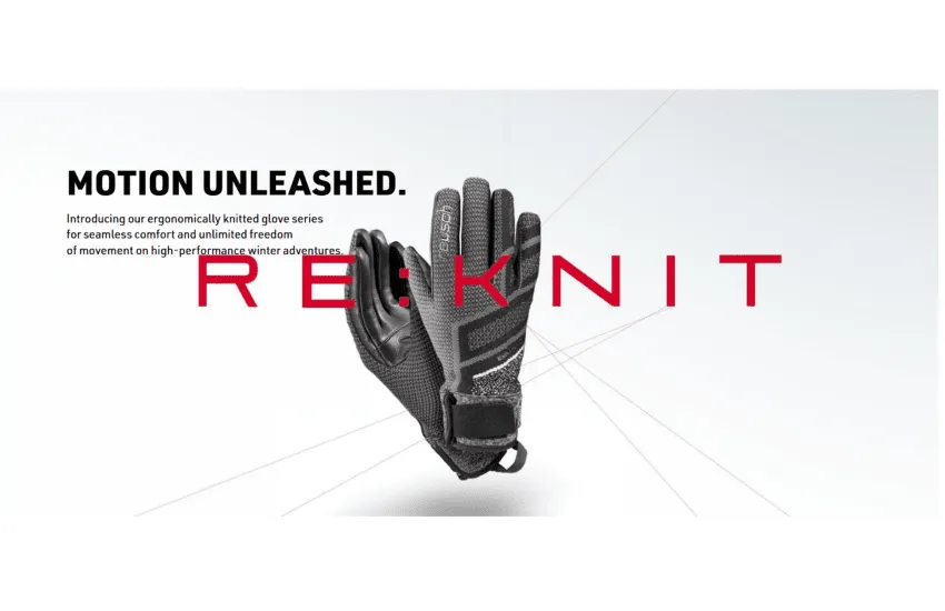 Handschuhwerbung mit Fokus auf Bewegungsfreiheit und Komfort